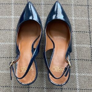 Franco Sarto blue patent leather pump